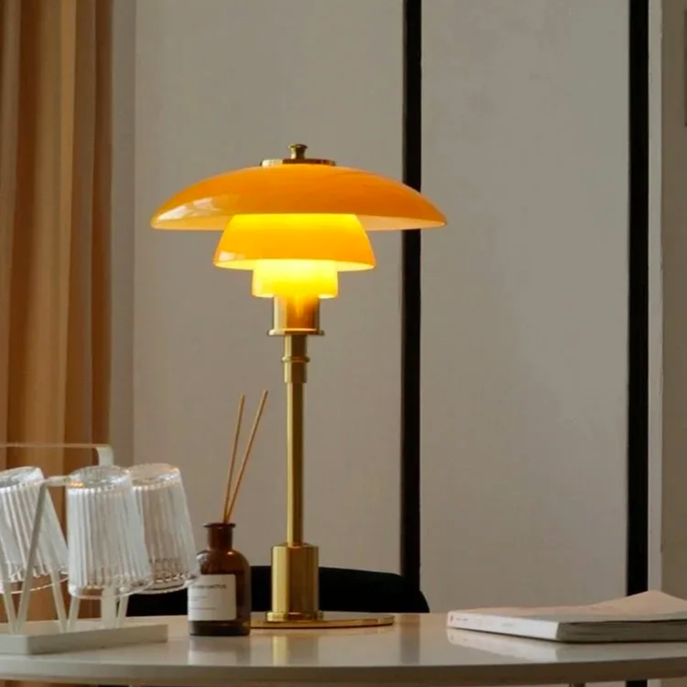 Retro Tischlampe aus Glas – Design LED Leuchte für Wohnzimmer & Schlafzimmer | Vintage Dekolampe in 4 Varianten