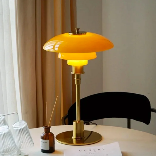 Retro Tischlampe aus Glas – Design LED Leuchte für Wohnzimmer & Schlafzimmer | Vintage Dekolampe in 4 Varianten