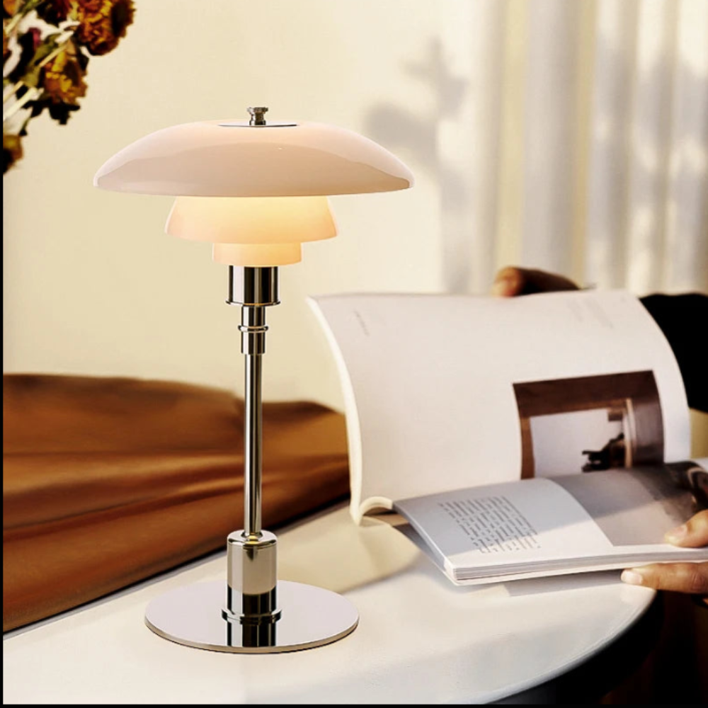 Retro Tischlampe aus Glas – Design LED Leuchte für Wohnzimmer & Schlafzimmer | Vintage Dekolampe in 4 Varianten