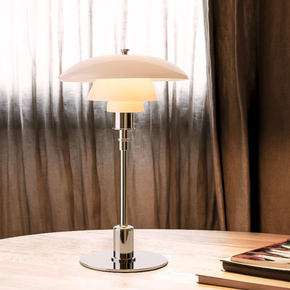 Retro Tischlampe aus Glas – Design LED Leuchte für Wohnzimmer & Schlafzimmer | Vintage Dekolampe in 4 Varianten