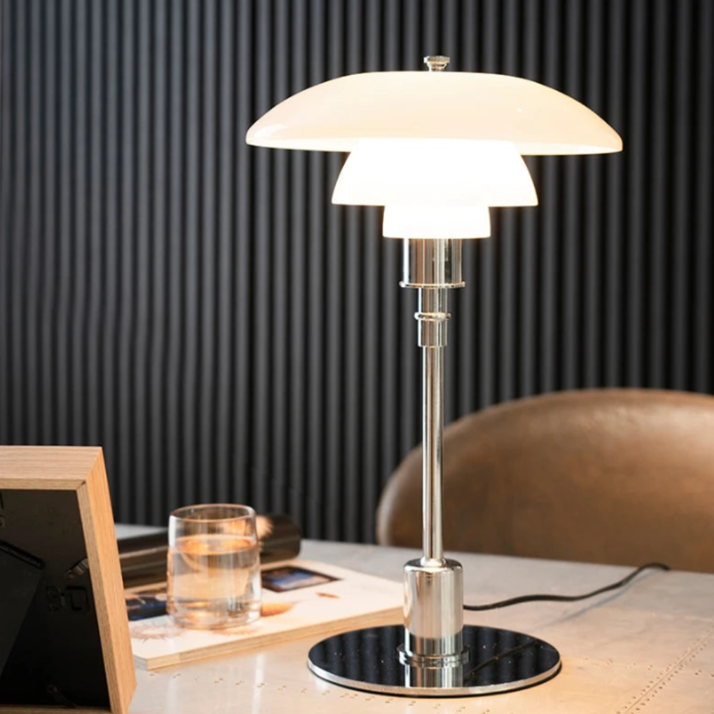 Retro Tischlampe aus Glas – Design LED Leuchte für Wohnzimmer & Schlafzimmer | Vintage Dekolampe in 4 Varianten
