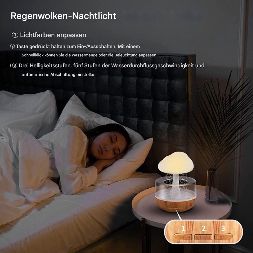 Ultraschall Aroma Diffuser mit LED-Licht & Regen-Effekt – Luftbefeuchter für Schlafzimmer & Wohnzimmer