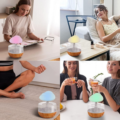 Ultraschall Aroma Diffuser mit LED-Licht & Regen-Effekt – Luftbefeuchter für Schlafzimmer & Wohnzimmer