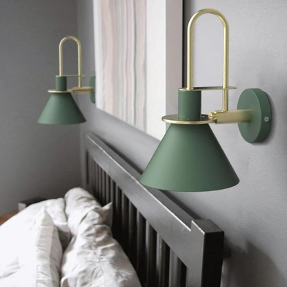 Moderne Wandleuchte im Skandinavischen Design – Wandlampe Innen für Wohnzimmer & Schlafzimmer | E27 | Schwarz/Weiß/Grün