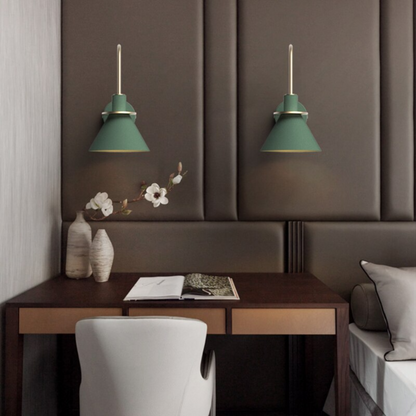 Moderne Wandleuchte im Skandinavischen Design – Wandlampe Innen für Wohnzimmer & Schlafzimmer | E27 | Schwarz/Weiß/Grün