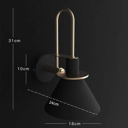 Moderne Wandleuchte im Skandinavischen Design – Wandlampe Innen für Wohnzimmer & Schlafzimmer | E27 | Schwarz/Weiß/Grün