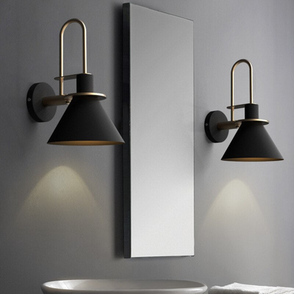 Moderne Wandleuchte im Skandinavischen Design – Wandlampe Innen für Wohnzimmer & Schlafzimmer | E27 | Schwarz/Weiß/Grün