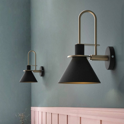 Moderne Wandleuchte im Skandinavischen Design – Wandlampe Innen für Wohnzimmer & Schlafzimmer | E27 | Schwarz/Weiß/Grün