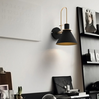 Moderne Wandleuchte im Skandinavischen Design – Wandlampe Innen für Wohnzimmer & Schlafzimmer | E27 | Schwarz/Weiß/Grün