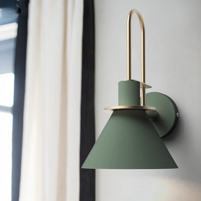 Moderne Wandleuchte im Skandinavischen Design – Wandlampe Innen für Wohnzimmer & Schlafzimmer | E27 | Schwarz/Weiß/Grün