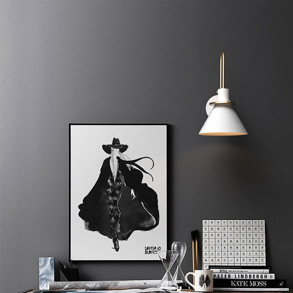 Moderne Wandleuchte im Skandinavischen Design – Wandlampe Innen für Wohnzimmer & Schlafzimmer | E27 | Schwarz/Weiß/Grün