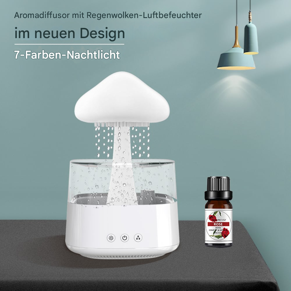 LED Luftbefeuchter & Aroma Diffuser – Leiser Ultraschall Raumbefeuchter mit Ambientelicht für Schlafzimmer & Wohnzimmer