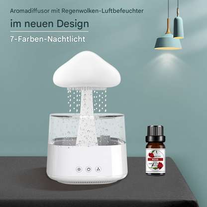 LED Luftbefeuchter & Aroma Diffuser – Leiser Ultraschall Raumbefeuchter mit Ambientelicht für Schlafzimmer & Wohnzimmer