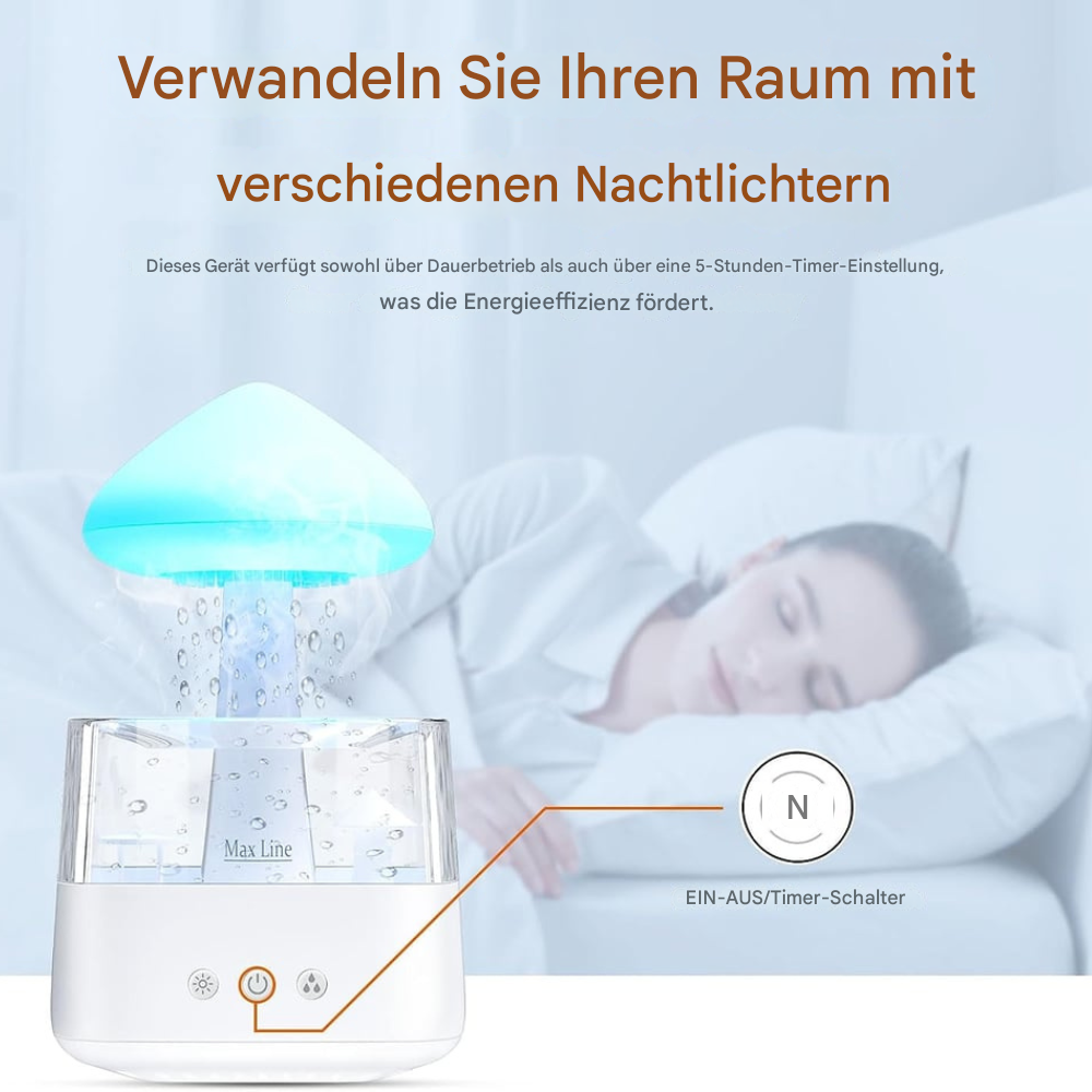 LED Luftbefeuchter & Aroma Diffuser – Leiser Ultraschall Raumbefeuchter mit Ambientelicht für Schlafzimmer & Wohnzimmer