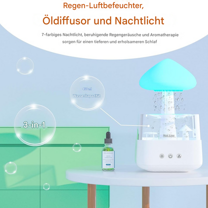 LED Luftbefeuchter & Aroma Diffuser – Leiser Ultraschall Raumbefeuchter mit Ambientelicht für Schlafzimmer & Wohnzimmer