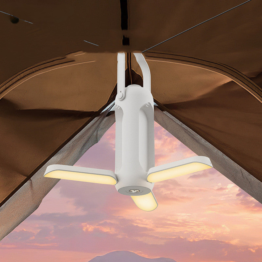 LED Campinglampe Faltbar & Wiederaufladbar – Tragbare Outdoor Laterne mit warmweißem Licht, USB Camping Licht für Zelt, Garten & Wandern
