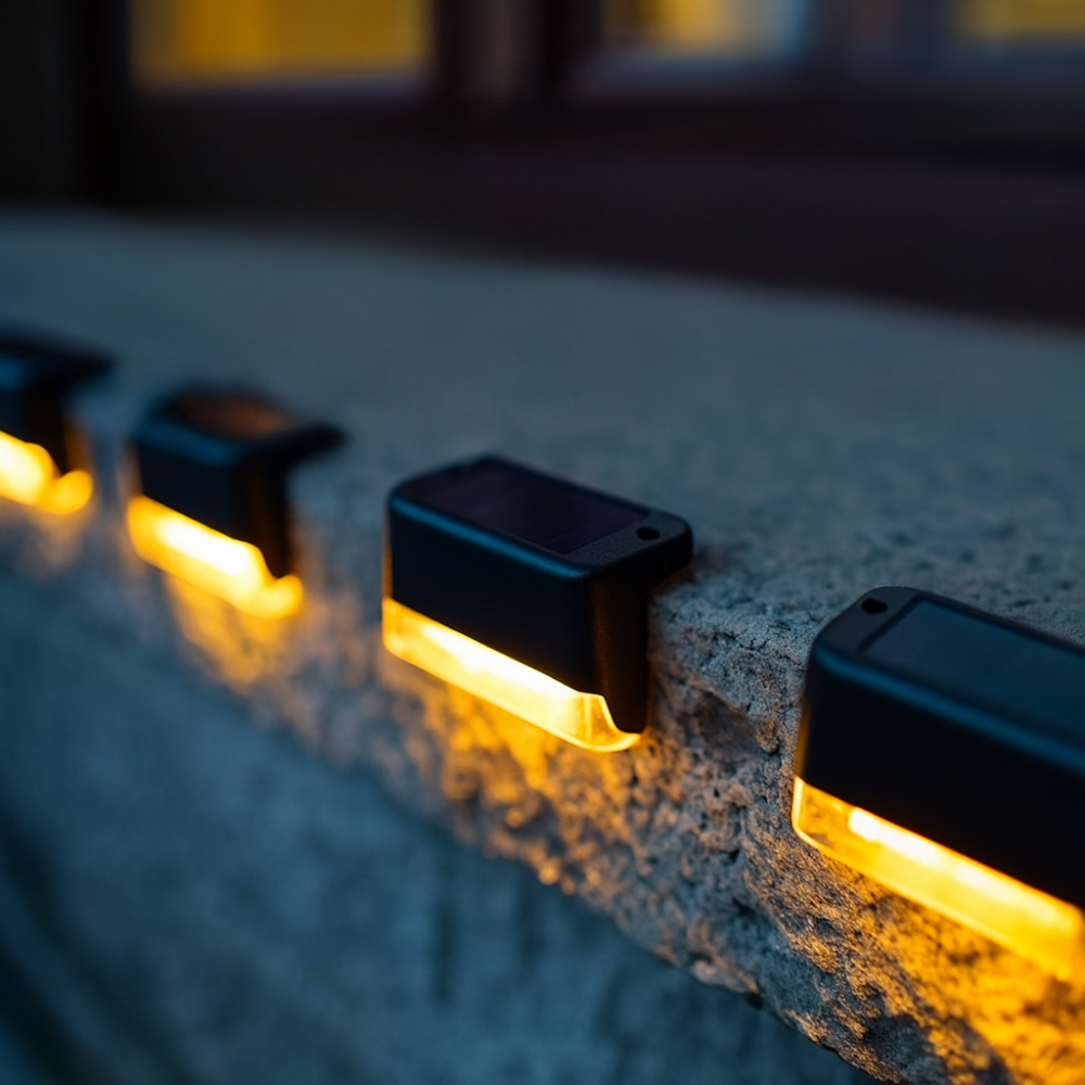 NooraLite | Solar LED Stufenlicht Außen – Treppenbeleuchtung Solar Warmweiß / Kaltweiß – Wetterfeste Garten & Wegbeleuchtung ohne Kabel