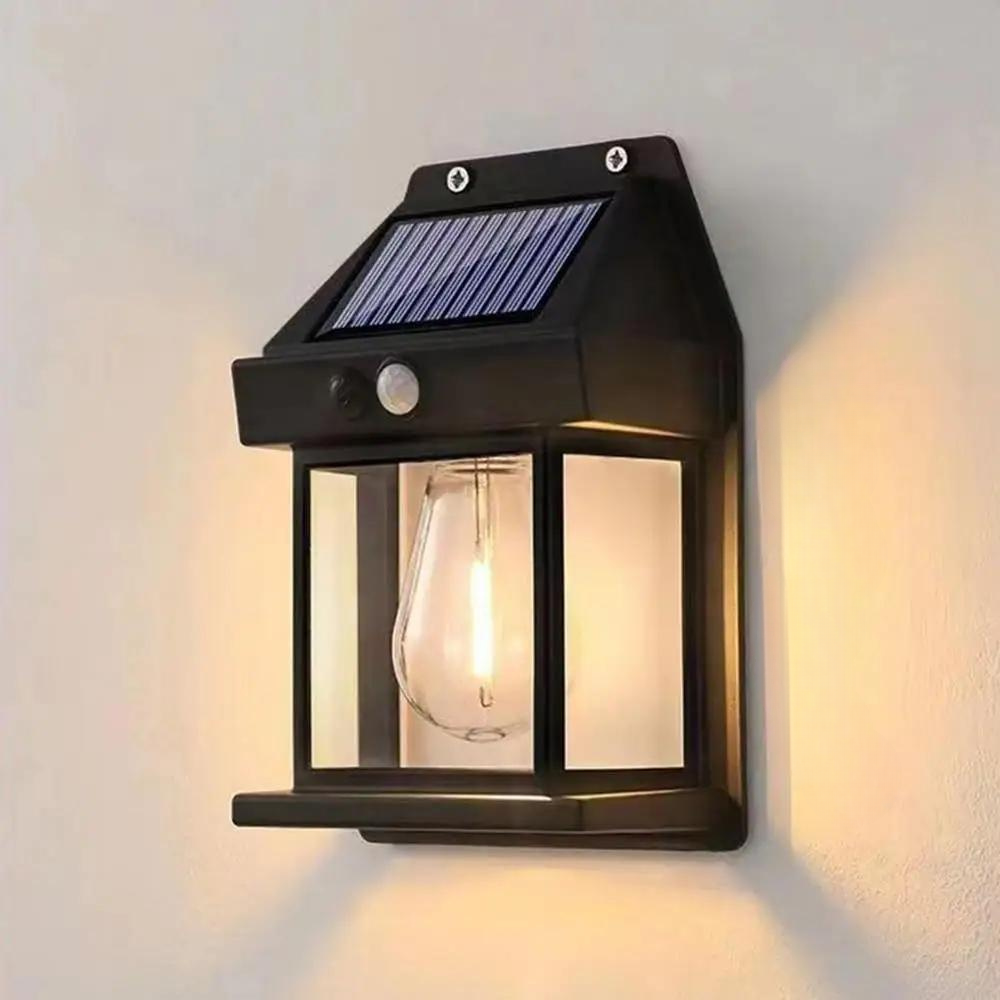 Solar LED Wandleuchte Außen mit Bewegungsmelder – IP65 Wasserdicht Solar Lampe für Garten, Terrasse & Haustür