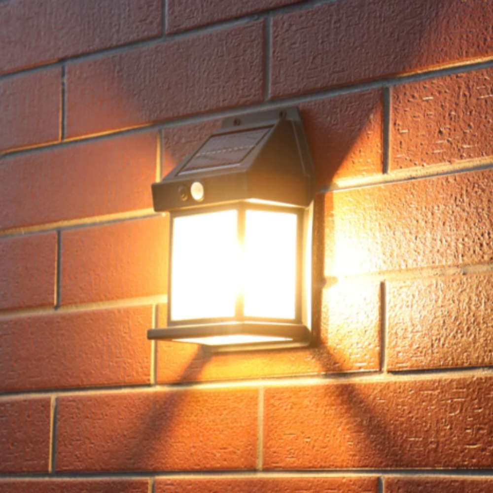 Solar LED Wandleuchte Außen mit Bewegungsmelder – IP65 Wasserdicht Solar Lampe für Garten, Terrasse & Haustür