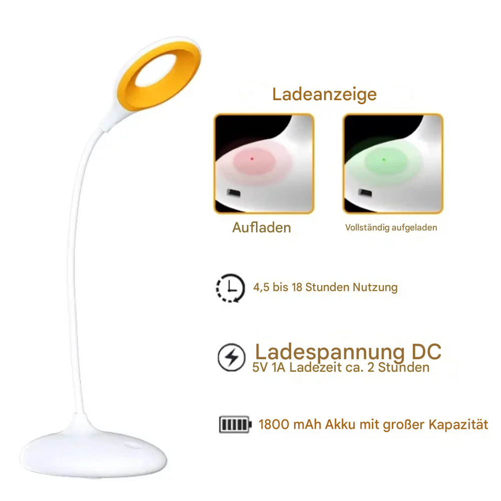 Moderne LED Schreibtischlampe – Dimmbare Touch-Tischlampe mit flexiblem Schwanenhals & Augenfreundlichem Licht