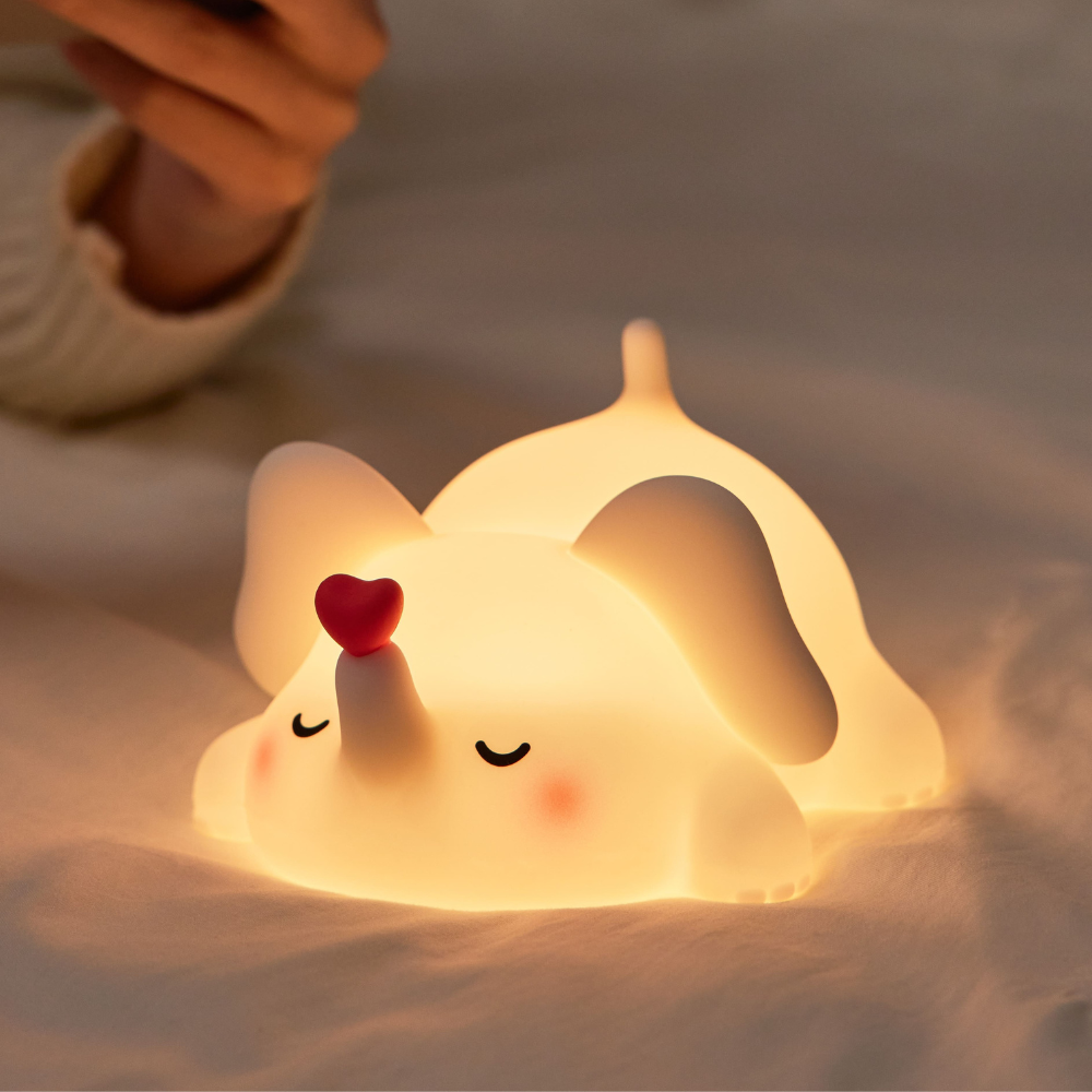Silikon LED Nachtlicht mit Timer – Kinder Nachtlampe zum Einschlafen, Weiches Schlummerlicht