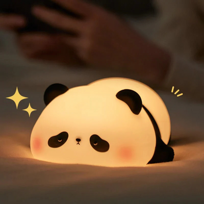 Süße LED Nachtlichter für Kinder – Hase, Hase mit Blume, Panda & Dino | Silikon Nachtlampe Baby | USB Aufladbar & Warmweiß Schlaflicht