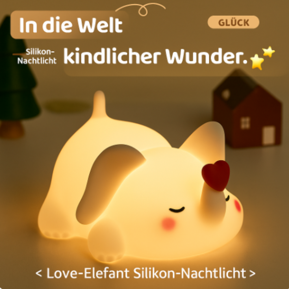 Silikon LED Nachtlicht mit Timer – Kinder Nachtlampe zum Einschlafen, Weiches Schlummerlicht
