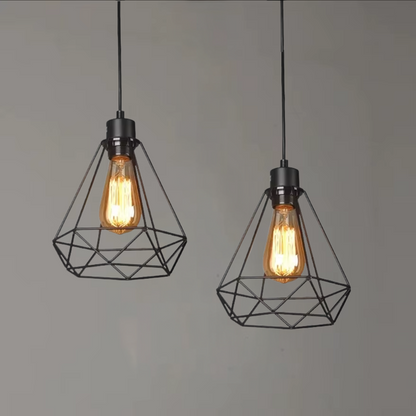 Industrielle Vintage Pendelleuchte E27 – Retro Metall Käfig Lampe mit Edison LED – Deckenleuchte für Wohnzimmer & Esszimmer