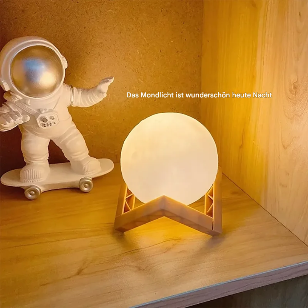 LED Mondlampe 3 Farben – Deko Nachtlicht für Schlafzimmer & Wohnzimmer – USB Aufladbar
