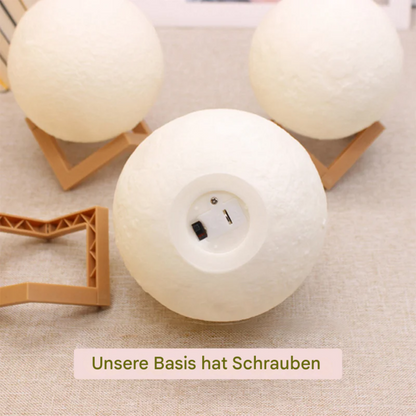 LED Mondlampe 3 Farben – Deko Nachtlicht für Schlafzimmer & Wohnzimmer – USB Aufladbar