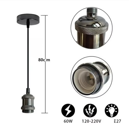 Industrielle Vintage Pendelleuchte E27 – Retro Metall Käfig Lampe mit Edison LED – Deckenleuchte für Wohnzimmer & Esszimmer