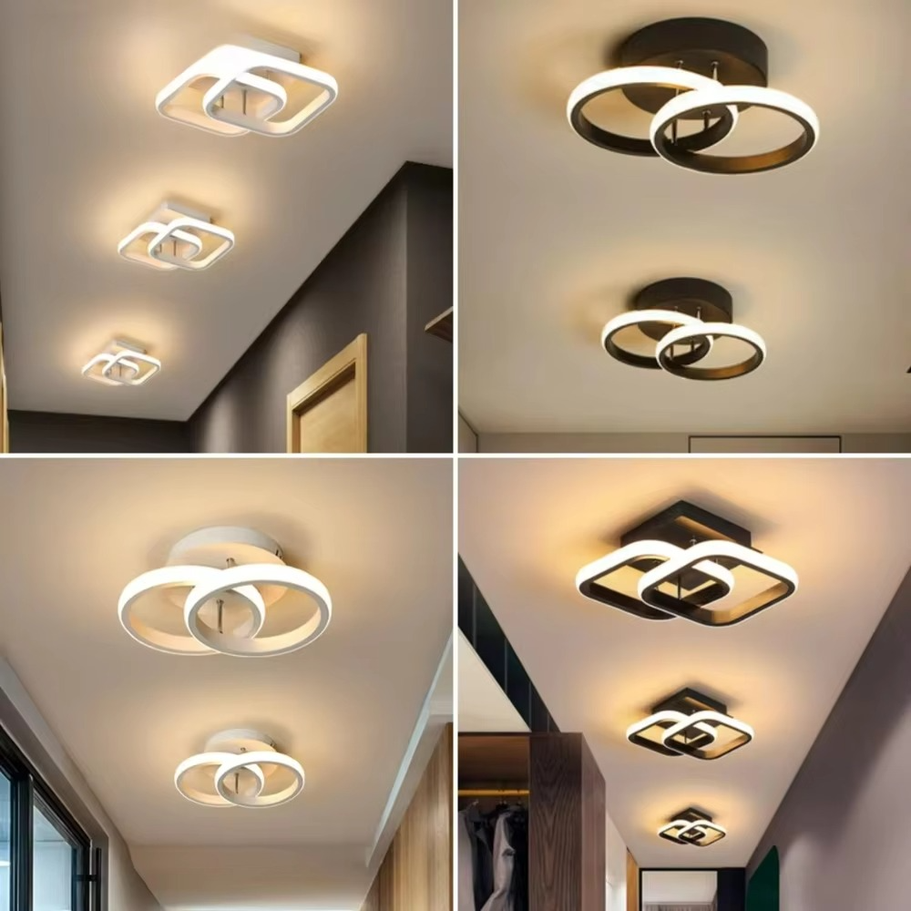 Moderne LED Deckenleuchte dimmbar – Wohnzimmer & Schlafzimmer Lampe | Warmweiß | Energiesparende Deckenlampe