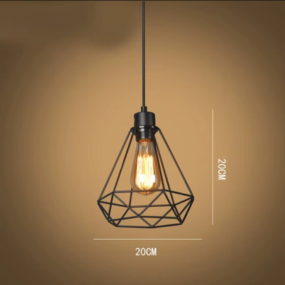 Industrielle Vintage Pendelleuchte E27 – Retro Metall Käfig Lampe mit Edison LED – Deckenleuchte für Wohnzimmer & Esszimmer
