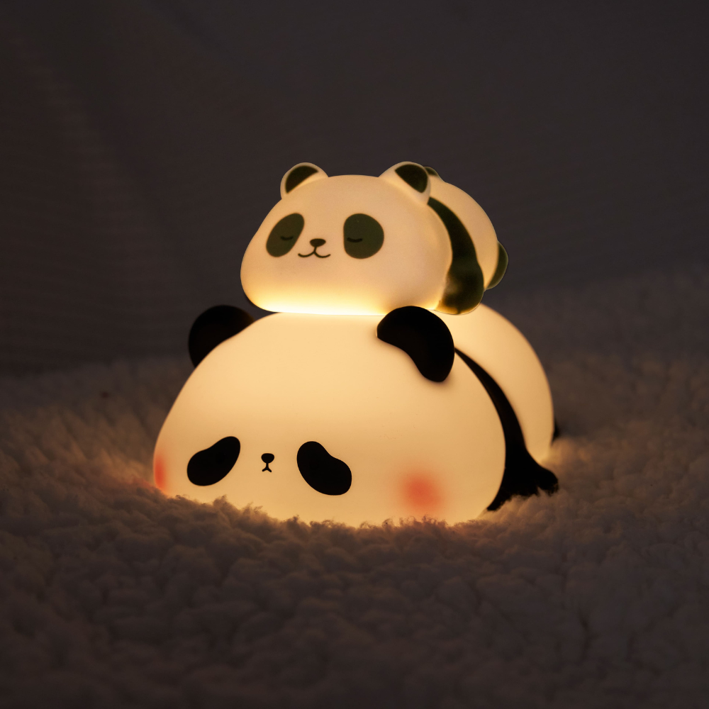 Panda Nachtlicht LED – Silikon Kinder Nachtlampe, Baby Schlaflicht, USB Wiederaufladbar & Touch-Steuerung