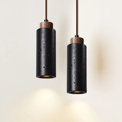 Designer Pendelleuchte aus Naturstein & Holz – E27 Hängelampe Marmor, Höhenverstellbar, Modernes Wohnlicht