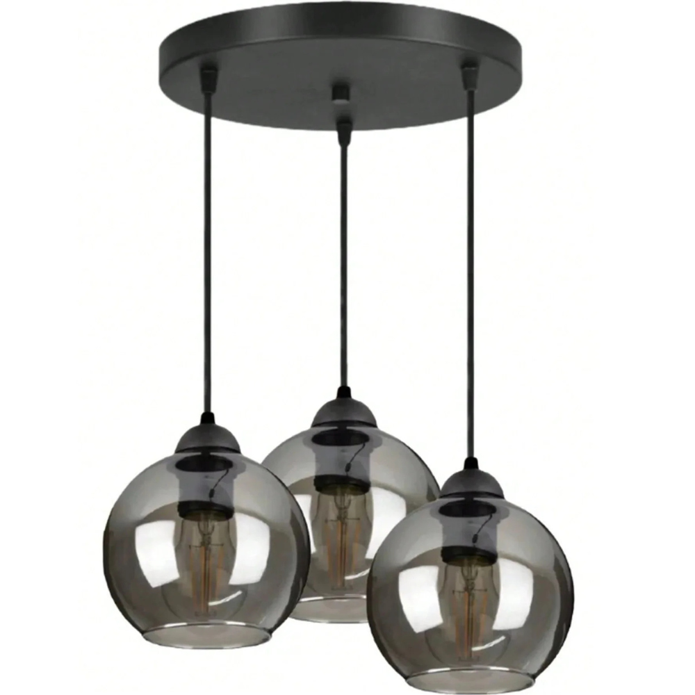 Moderne Glas Pendelleuchte E27 – Nordic Hängeleuchte mit 4 Kugel-Lampenschirmen – Deckenlampe für Esszimmer, Wohnzimmer & Küche