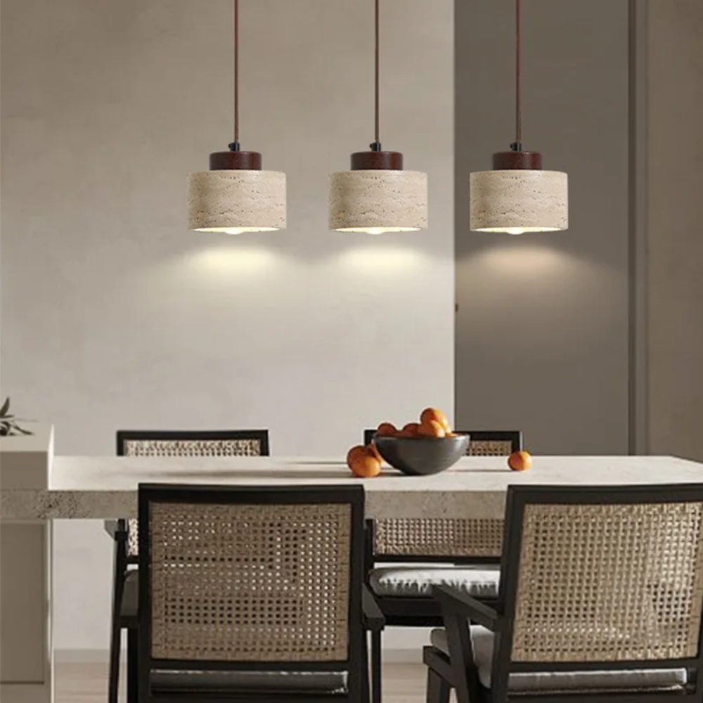 Wabi-Sabi Designer Pendelleuchte aus Stein – Moderne Nachttisch & Schlafzimmer Hängelampe für Bar, B&B & Wohnraum