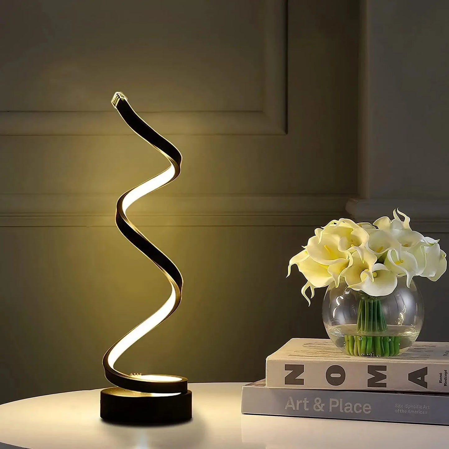 Spiral LED Tischlampe – Minimalistische Designlampe für Wohnzimmer, Schlafzimmer & Büro
