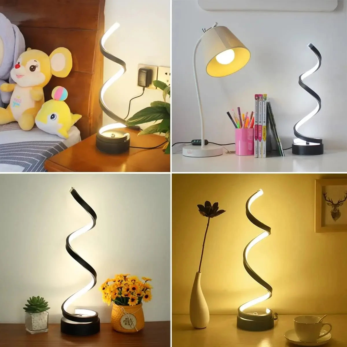 Spiral LED Tischlampe – Minimalistische Designlampe für Wohnzimmer, Schlafzimmer & Büro