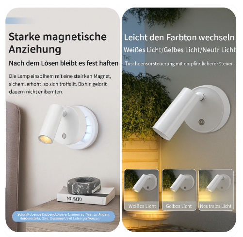 LED Wandleuchte mit Spotlicht – Moderne Wandlampe für Wohnzimmer, Schlafzimmer & Flur