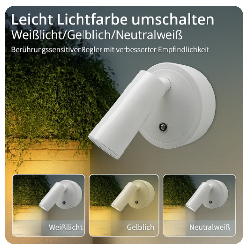 LED Wandleuchte mit Spotlicht – Moderne Wandlampe für Wohnzimmer, Schlafzimmer & Flur