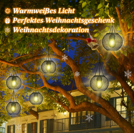 Solar Gartenlaterne LED – Solar Hängelampe für Außen mit warmweißem Licht | Automatisches Ein/Aus & Wetterfest
