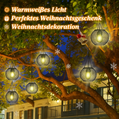 Solar Gartenlaterne LED – Solar Hängelampe für Außen mit warmweißem Licht | Automatisches Ein/Aus & Wetterfest