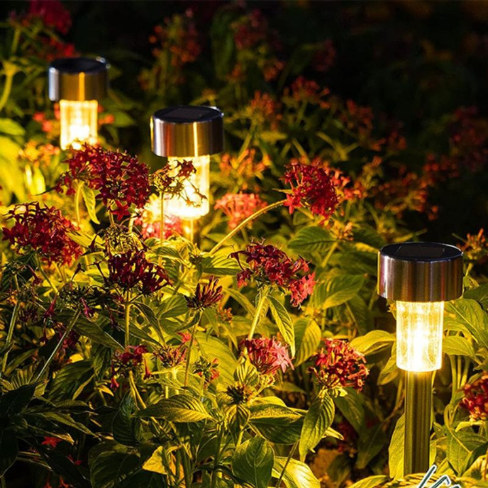 Solar LED Gartenlampe – Außenleuchte Solar für Garten, Weg & Einfahrt, warmweiß, wasserdicht, automatische Dämmerung, Solar Wegbeleuchtung