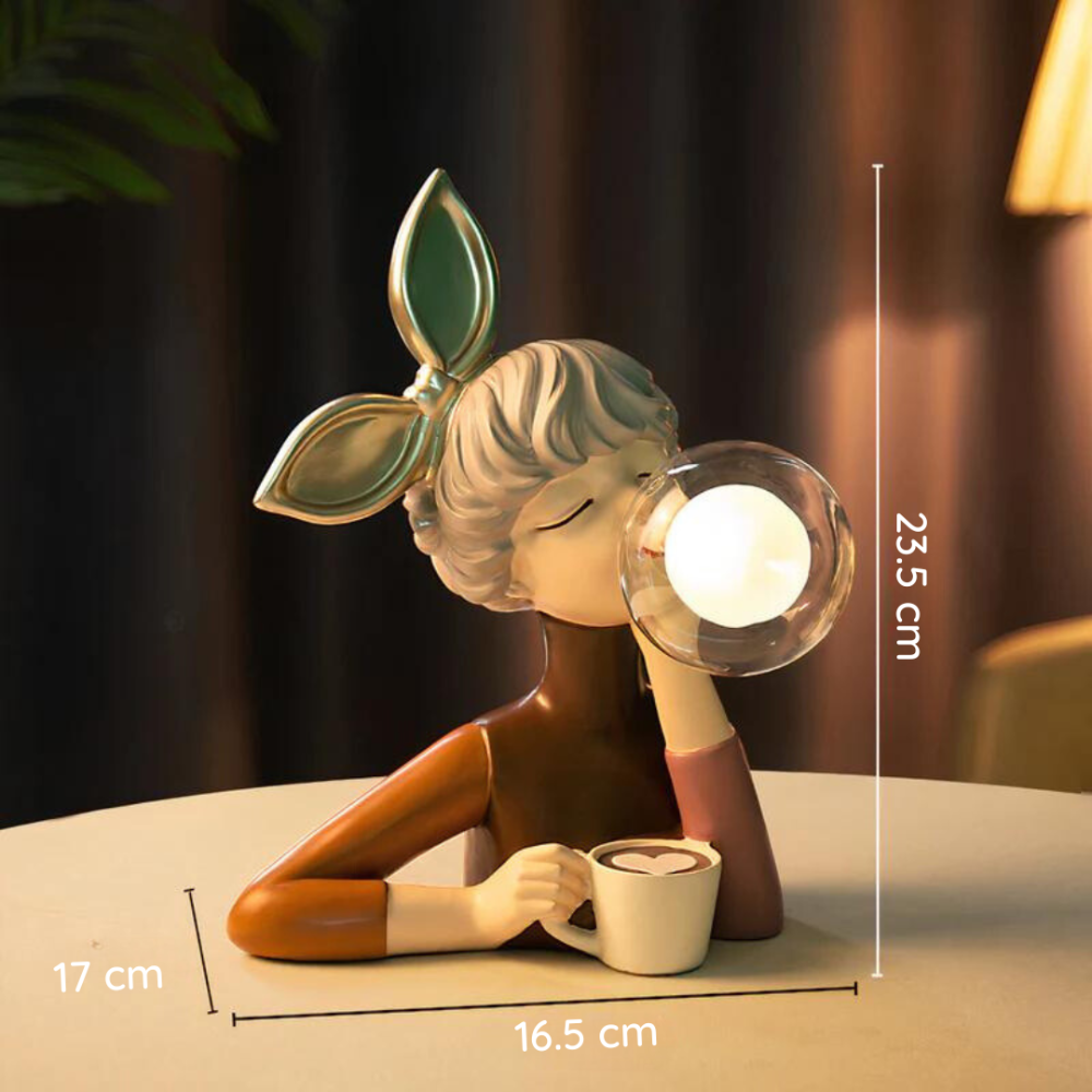 Kreative Mädchen Tischlampe – LED Dekolampe Figur für Wohnzimmer & Schlafzimmer | Design Nachttischlampe Geschenkidee