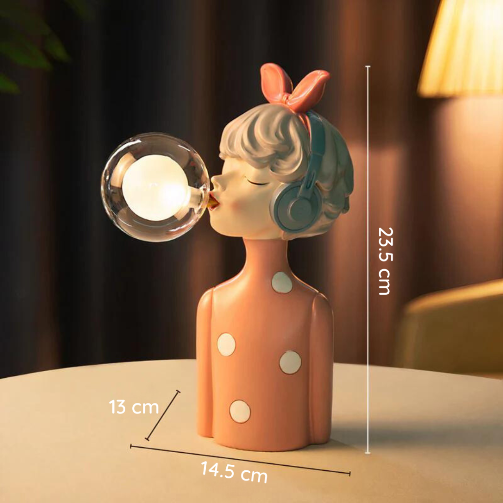 Kreative Mädchen Tischlampe – LED Dekolampe Figur für Wohnzimmer & Schlafzimmer | Design Nachttischlampe Geschenkidee