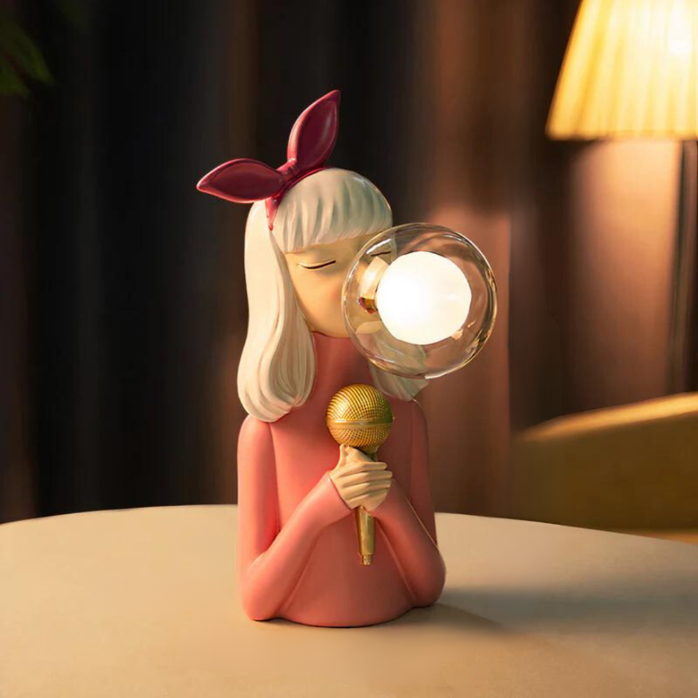 Kreative Mädchen Tischlampe – LED Dekolampe Figur für Wohnzimmer & Schlafzimmer | Design Nachttischlampe Geschenkidee