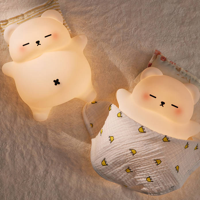 Schnarchender Atmungsbär – Einschlafhilfe & Nachtlicht mit Atembewegung für Babys & Kinder