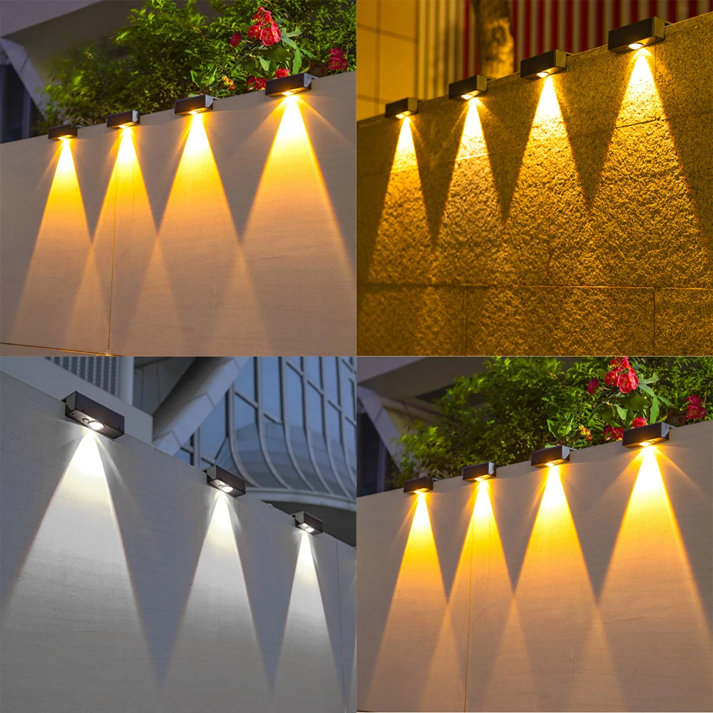 Solar LED Außenwandleuchte IP65 – Modernes Licht für Garten, Terrasse & Hauswand – Warmweiß/Kaltweiß – Solar betrieben