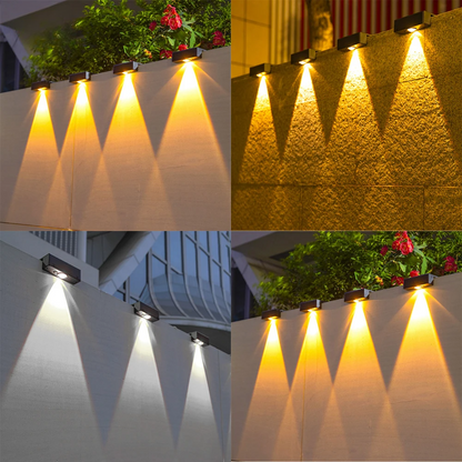 Solar LED Außenwandleuchte IP65 – Modernes Licht für Garten, Terrasse & Hauswand – Warmweiß/Kaltweiß – Solar betrieben
